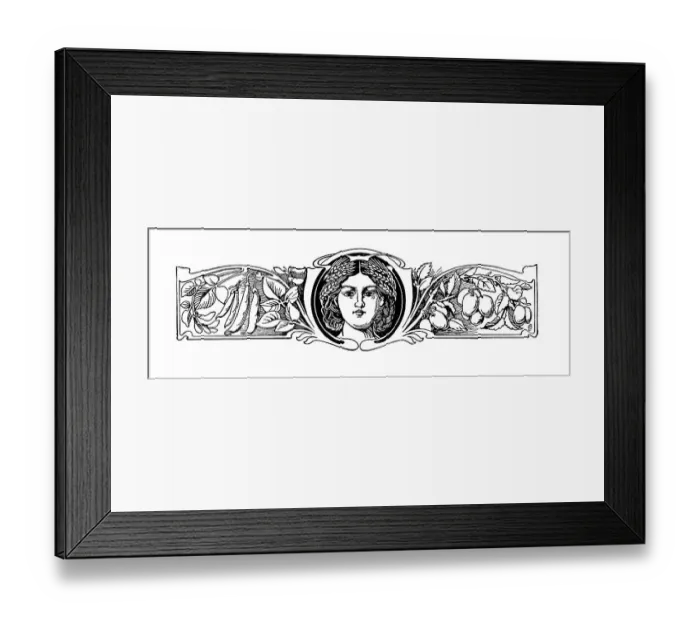 Framed Print : Art Noveau vignette, historical illustration from: Anna Fischer Dueckelmann