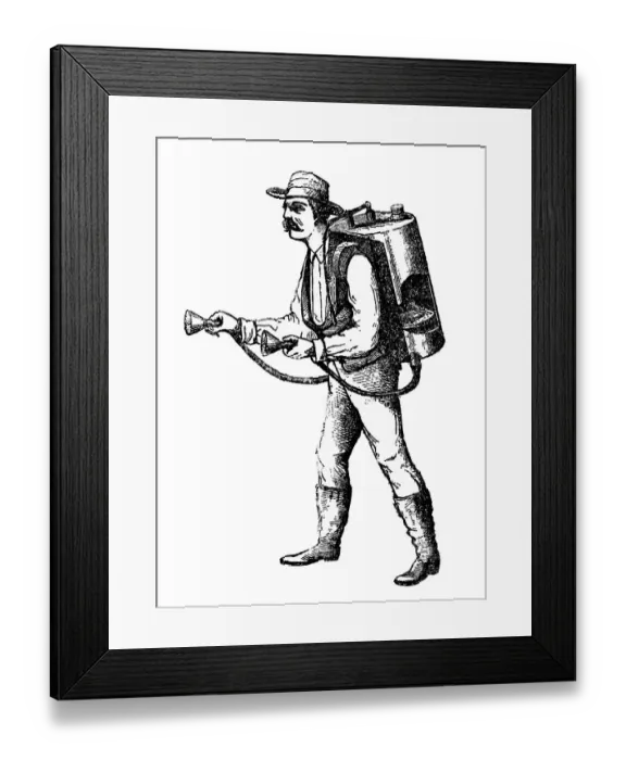 Framed Print : Watering device, historical illustration from: Marie Adenfeller