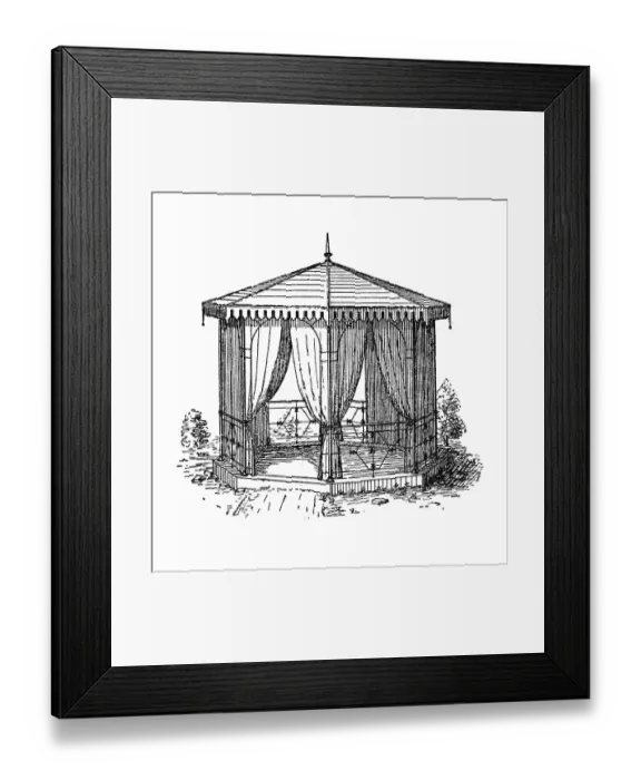 Framed Print : Garden tent, historical illustration Framed Print : Garden tent, historical illustration