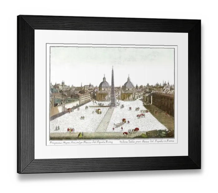Framed Print : Historical view of Rome with the Piazza del Popolo
