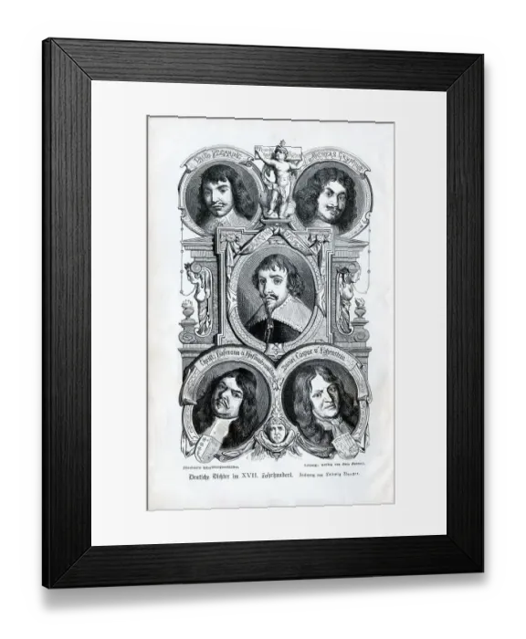Framed Print : German poets 17th century, Paul Flemming