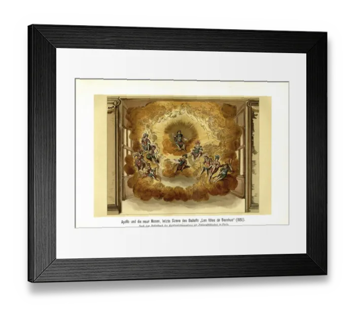 Framed Print : Apollo and the Nine Muses, last scene of the ballet Les Fetes de Bacchus (1651)