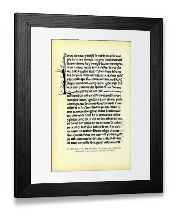 Framed Print : Page from the Sermons of Bernhard von Clairvaux