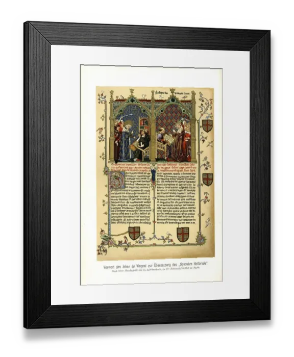 Framed Print : Preface by Jean de Vignay, translation of the Speculum Historiale by the Dominican monk Vincent de Beauvais