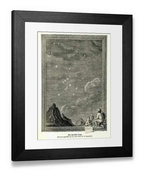 Framed Print : The constellation Orion, After a copper engraving from the first third of the 18th century