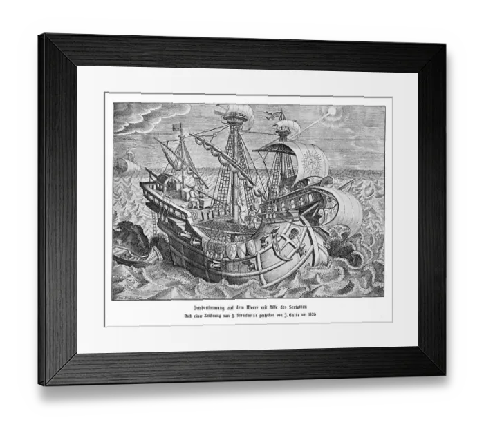 Framed Print : Determination of the position on the sea by means of the sextant