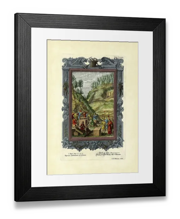 Framed Print : Book of Kings 5 / 13-17, Solomon's Workmen in Lebanon Framed Print : Book of Kings 5 / 13-17, Solomon's Workmen in Lebanon