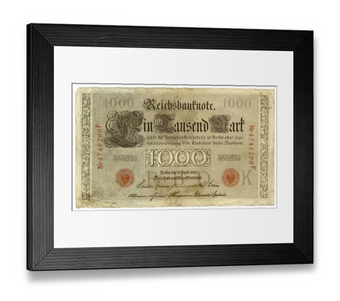 Framed Print : Front, Reichsbank banknote, 1000 Marks Framed Print : Front, Reichsbank banknote, 1000 Marks