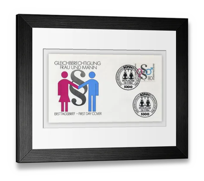 Framed Print : First day cover of the German Federal Post Office