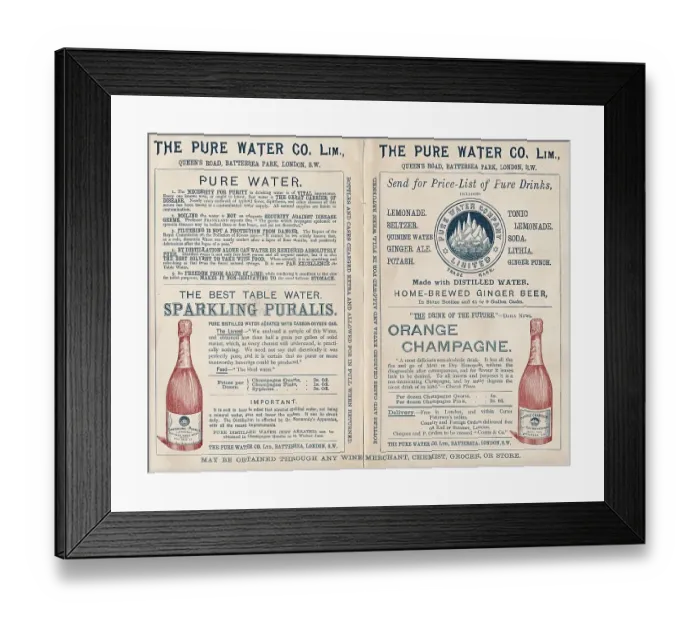 Framed Print : English advertising advertising for beverages