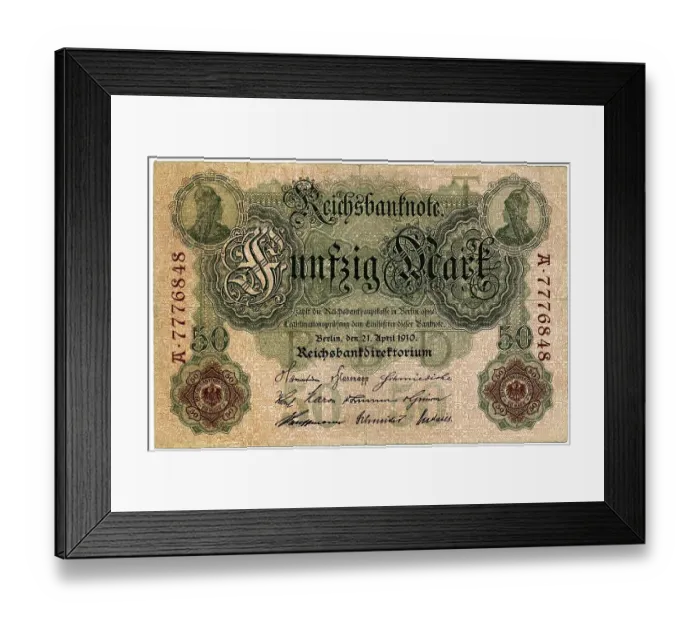 Framed Print : Historical note, Reichsbanknote