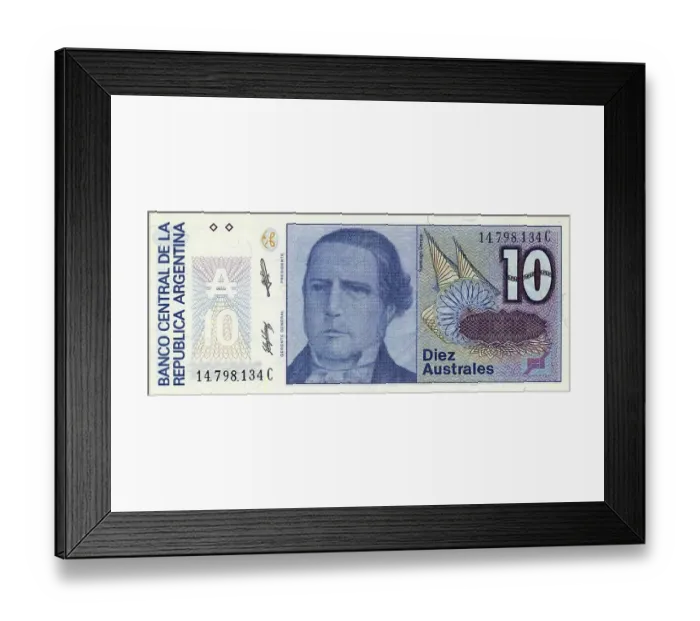 Framed Print : Banknote from Argentina, Santiago Derqui