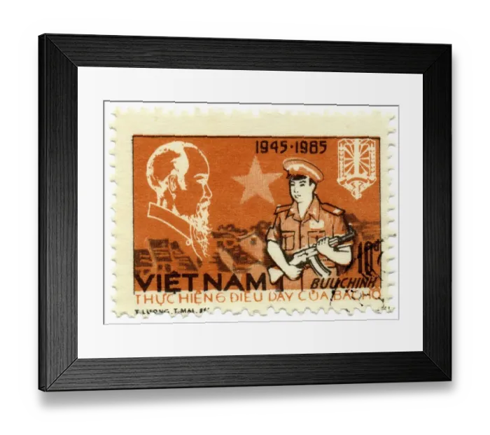 Framed Print : Historic stamp for the 40th Anniversary of the founding of the Vietnamese People's Police Framed Print : Historic stamp for the 40th Anniversary of the founding of the Vietnamese People's Police