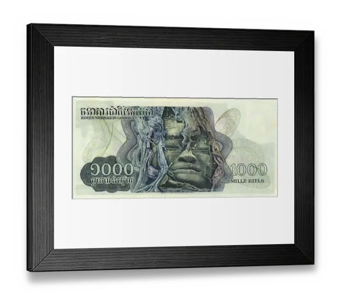 Framed Print : Bank note, 1000 Riel, statue of Lokecvara Framed Print : Bank note, 1000 Riel, statue of Lokecvara