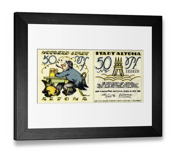 Framed Print : Emergency currency from Hamburg Framed Print : Emergency currency from Hamburg