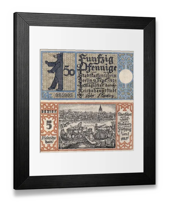 Framed Print : Emergency currency from Berlin Friedrichshain Framed Print : Emergency currency from Berlin Friedrichshain