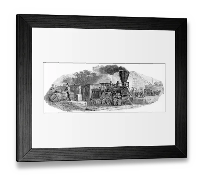 Framed Print : Historic share certificate, detailed view of the vignette Framed Print : Historic share certificate, detailed view of the vignette