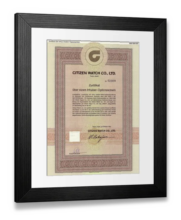 Framed Print : Historic security, Japanese warrant