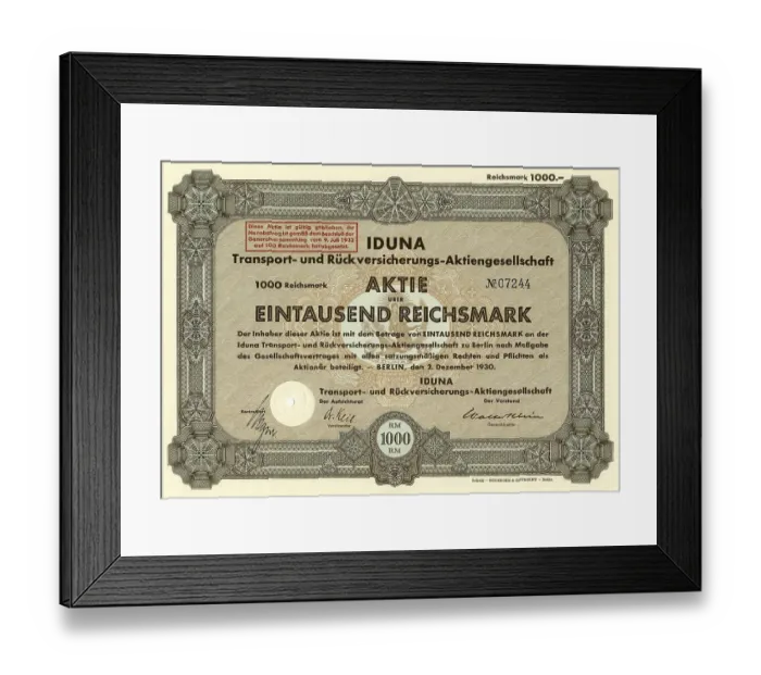 Framed Print : Historic stock certificate, share Framed Print : Historic stock certificate, share