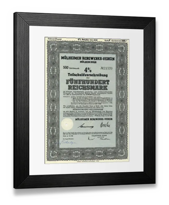 Framed Print : Historic security, partial debenture Framed Print : Historic security, partial debenture