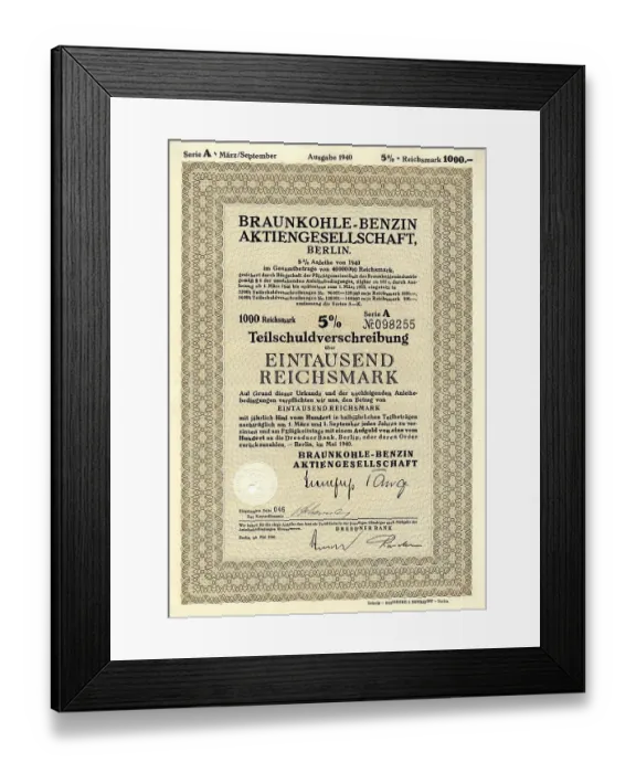 Framed Print : Historic security, partial debenture