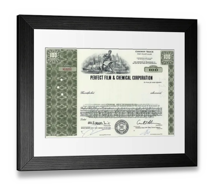 Framed Print : Historical stock certificate of a medical publishing house Framed Print : Historical stock certificate of a medical publishing house