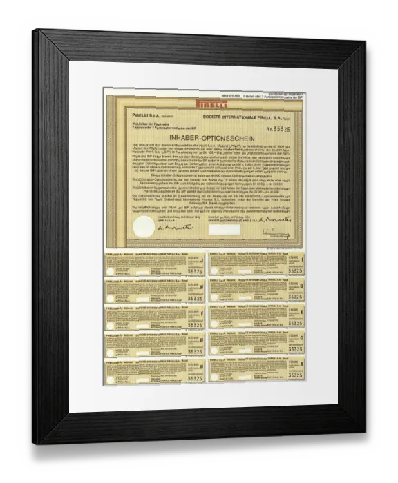 Framed Print : Securities certificate, bearer warrant Framed Print : Securities certificate, bearer warrant