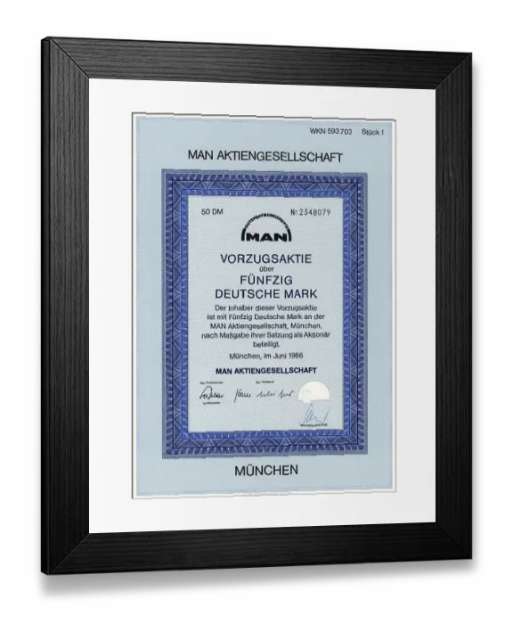Framed Print : Securities certificate, bearer warrant Framed Print : Securities certificate, bearer warrant
