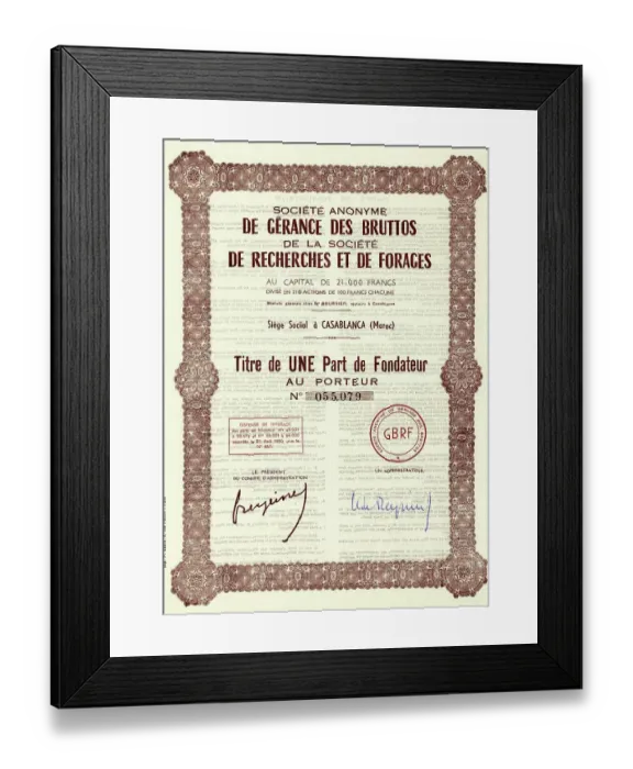 Framed Print : Historic stock certificate, share Framed Print : Historic stock certificate, share