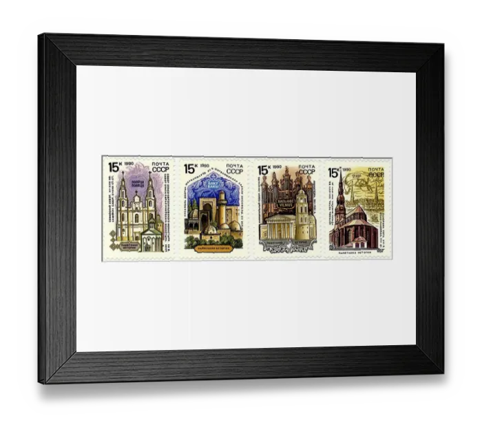 Framed Print : Historic postage stamps, from left Framed Print : Historic postage stamps, from left