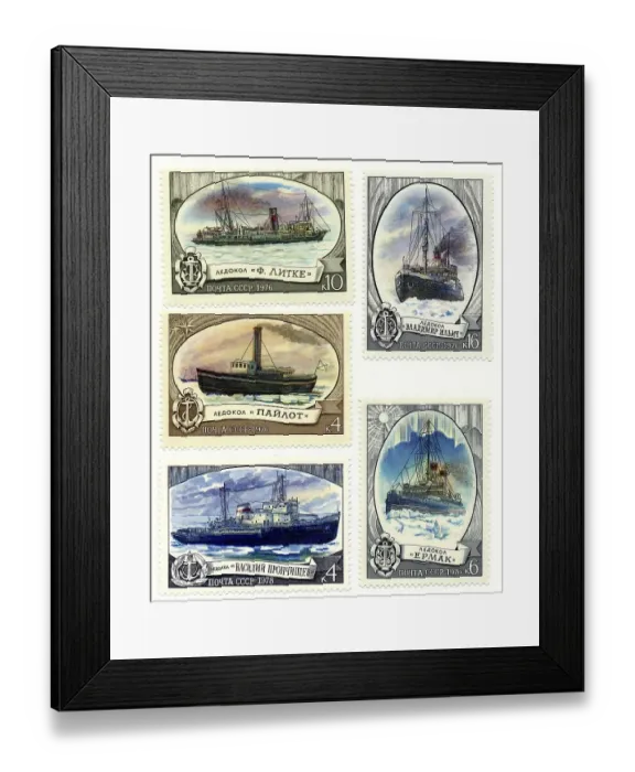 Framed Print : Historic postage stamps of the USSR