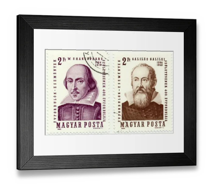 Framed Print : Historic postage stamps, William Shakespeare