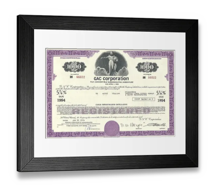 Framed Print : Historical stock certificate, mining company Framed Print : Historical stock certificate, mining company
