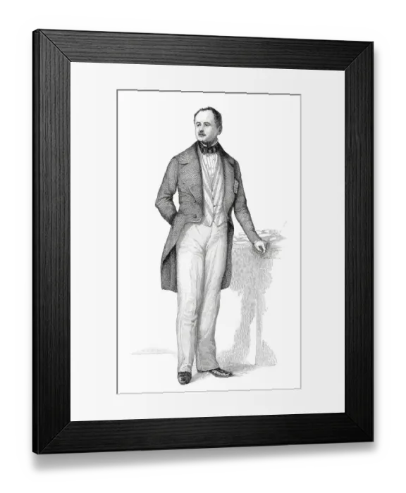 Framed Print : Historic steel engraving from the 19th century Framed Print : Historic steel engraving from the 19th century