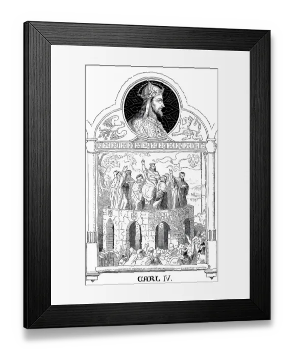 Framed Print : Charles IV, 1316 - 1378, with anti-king Guenther XXI Framed Print : Charles IV, 1316 - 1378, with anti-king Guenther XXI