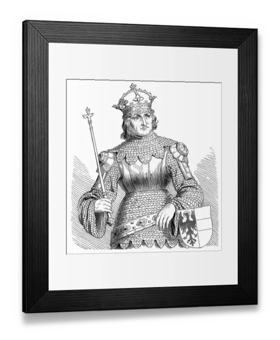 Framed Print : Albrecht I, 1255 - 1308, historical illustration from Bildnisse der Deutschen Koenige und Kaiser