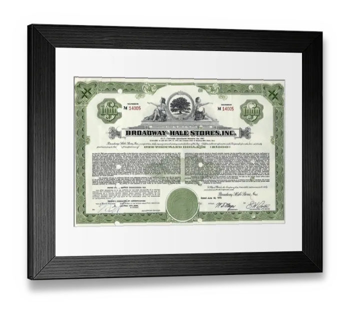 Framed Print : Historical share certificate, allegorical representation