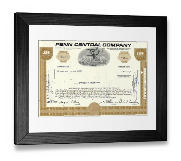 Framed Print : Historical share certificate, detail view of the vignette Framed Print : Historical share certificate, detail view of the vignette