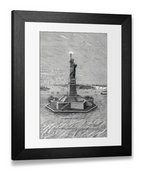 Framed Print : Statue of Liberty in New York, historical engraving