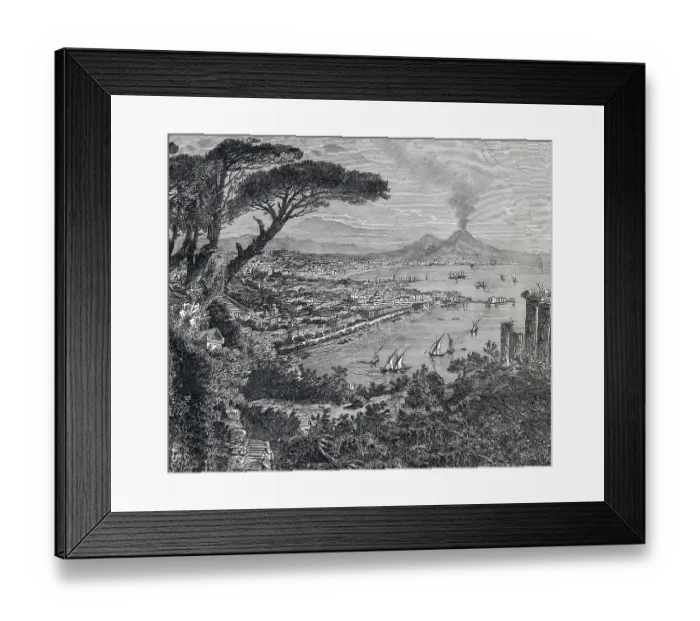 Framed Print : Cityscape of Naples with Mt Vesuvius Framed Print : Cityscape of Naples with Mt Vesuvius