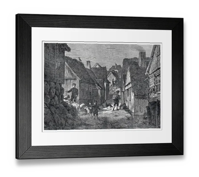 Framed Print : Street scene in Torshavn, Thorshavn or Havn