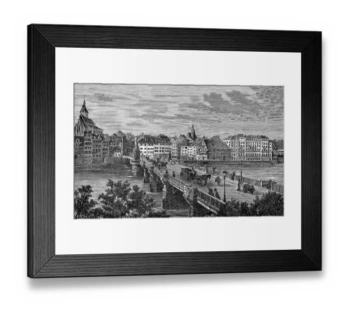 Framed Print : Cityscape of Basel, Switzerland