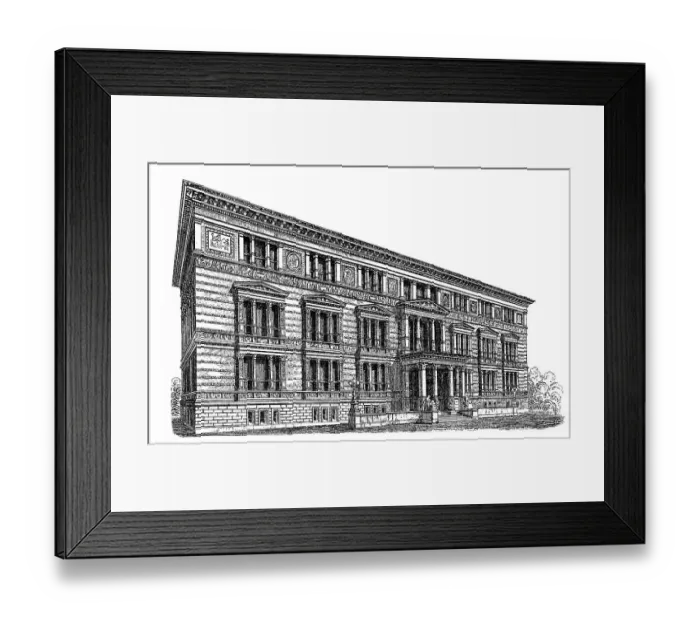 Framed Print : Historic illustration of a building in Berlin