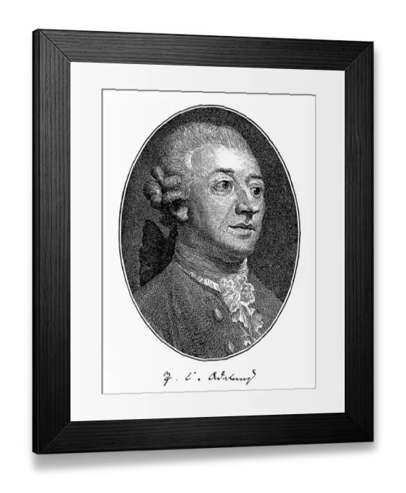 Framed Print : Historical engraving, portrait with autograph