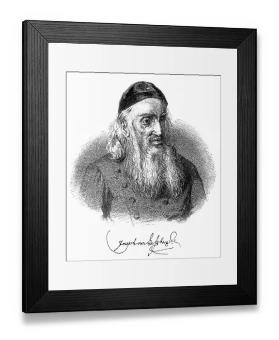 Framed Print : Historical engraving, portrait with autography of Joseph Maria Christoph Freiherr von Lassberg Framed Print : Historical engraving, portrait with autography of Joseph Maria Christoph Freiherr von Lassberg