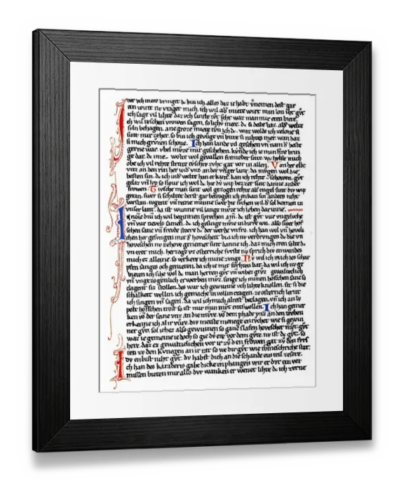 Framed Print : Historic print, manuscript, Great Heidelberg Song Manuscript