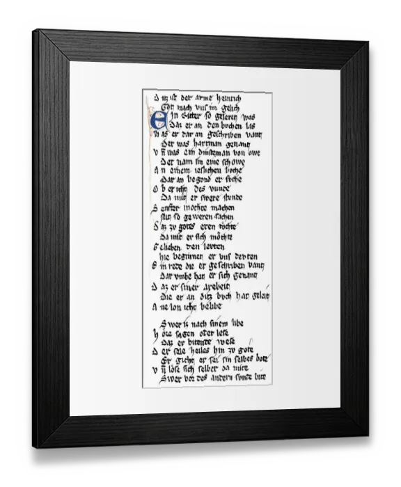 Framed Print : Historic print, manuscript, Hartmann von Aue