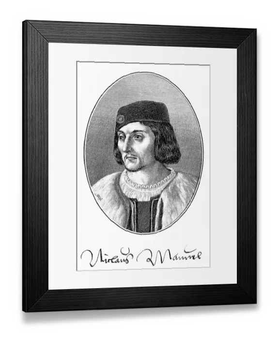 Framed Print : Historic print, autograph, portrait of Niklaus Manuel Framed Print : Historic print, autograph, portrait of Niklaus Manuel