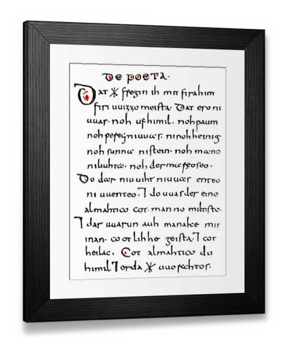 Framed Print : Historic print, manuscript, The Wessobrunn Prayer or the Wessobrunn Creation Poem Framed Print : Historic print, manuscript, The Wessobrunn Prayer or the Wessobrunn Creation Poem