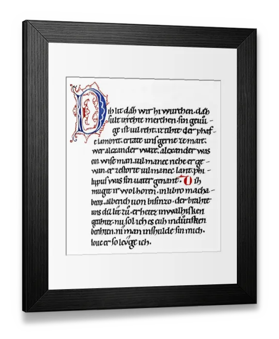 Framed Print : Historic print, manuscript, the German Alexanderlied Framed Print : Historic print, manuscript, the German Alexanderlied